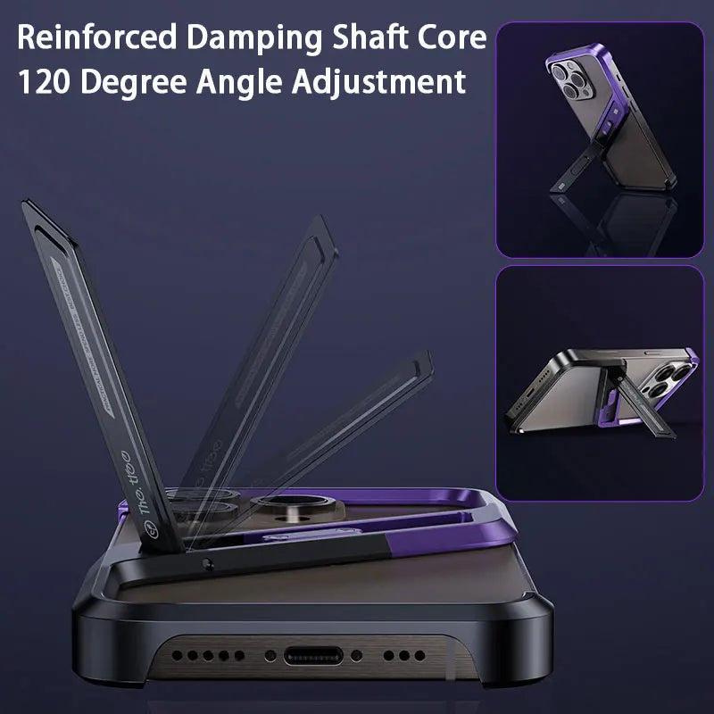 Metal Invisible Holder Phone Case S Type Aluminum Rimless Phone Cover Heat Dissipation Kickstand Shell