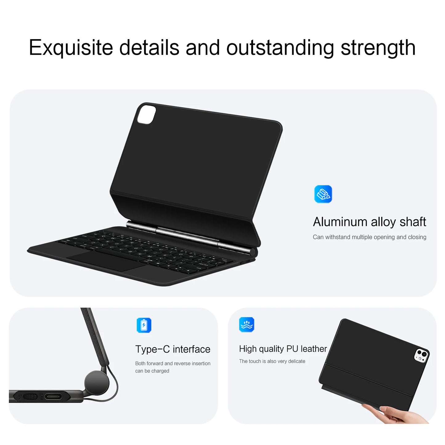 Magic Keyboard Folio for iPad Air 11 13 inch M2 2024 iPad Pro 11 13 inch M4 Smart Magnetic Case