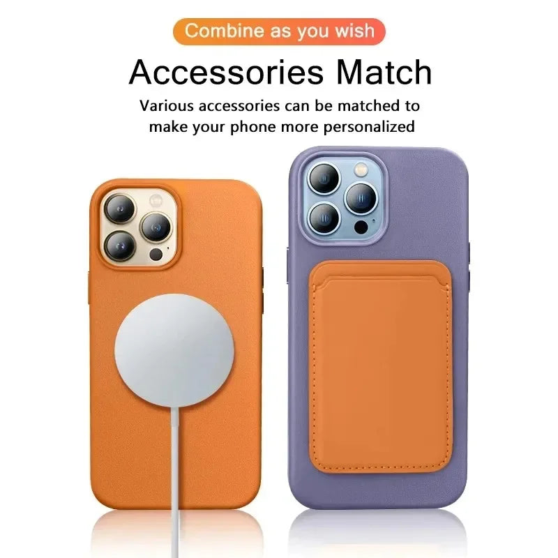Official MagSafe Leather Case For iPhone Magnetic Cover