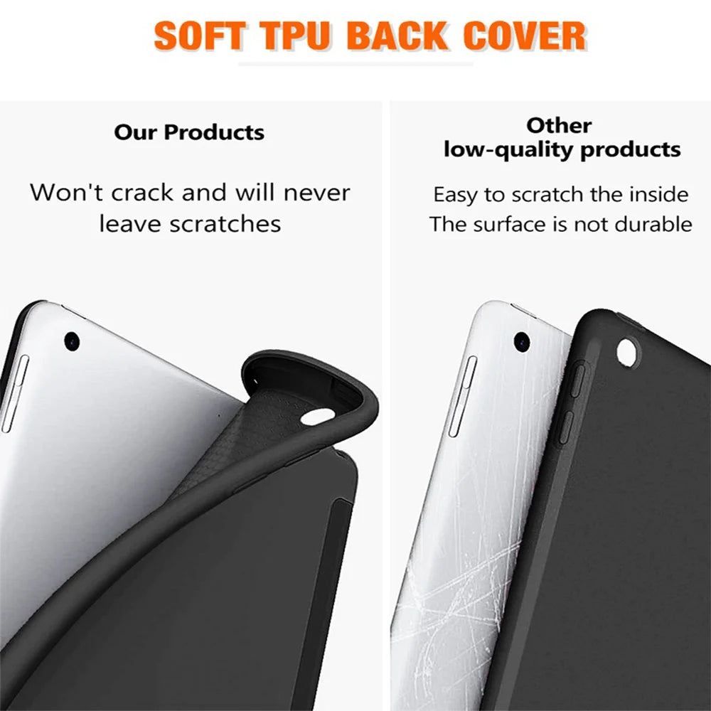 Magnetic PU Leather Smart Shockproof Cover For iPad