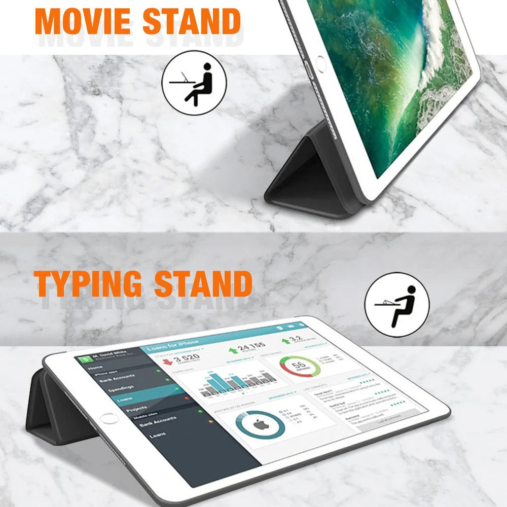 Magnetic PU Leather Smart Shockproof Cover For iPad