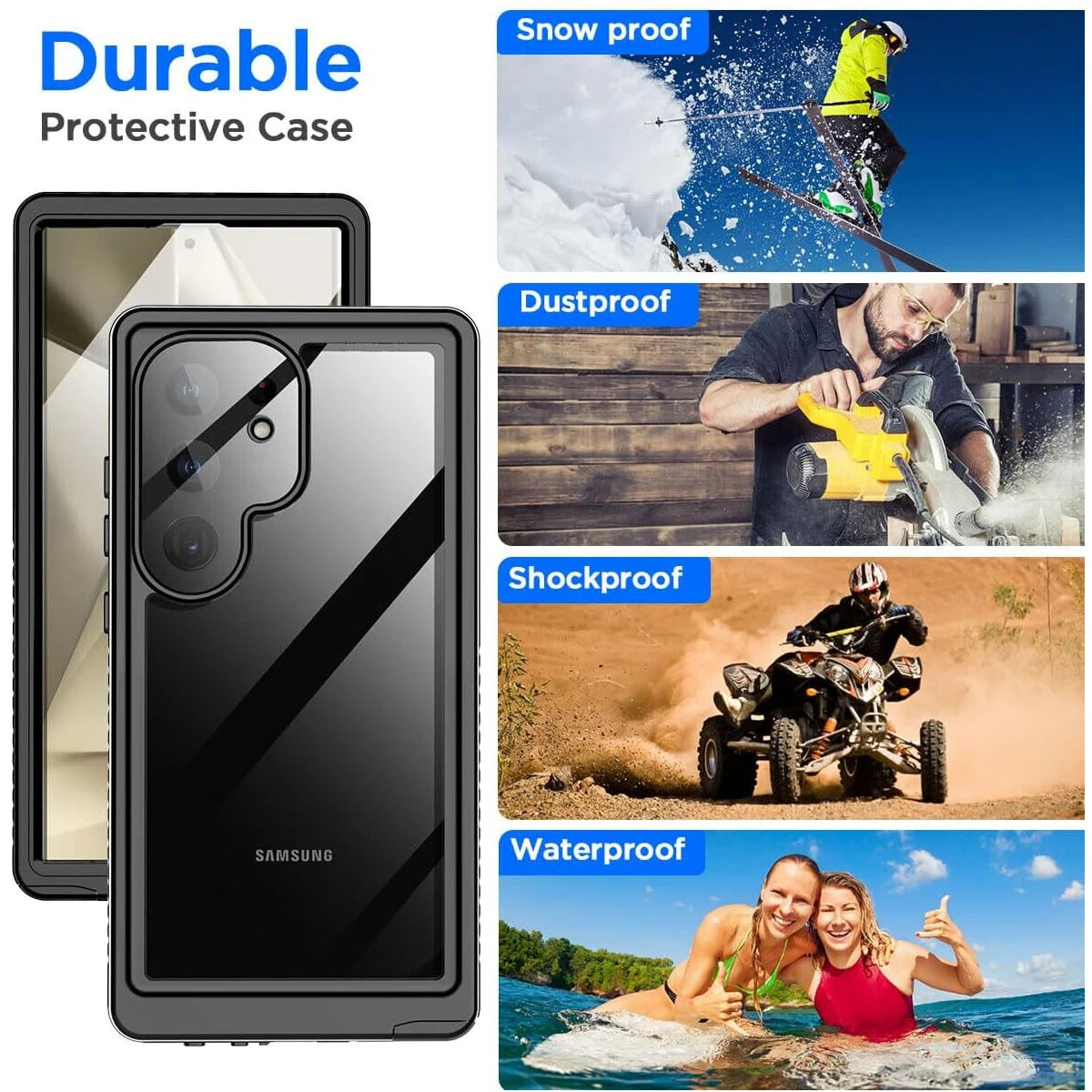 IP68 Waterproof Case For Samsung Metal Aluminum Swimming Phone Luxury Cover