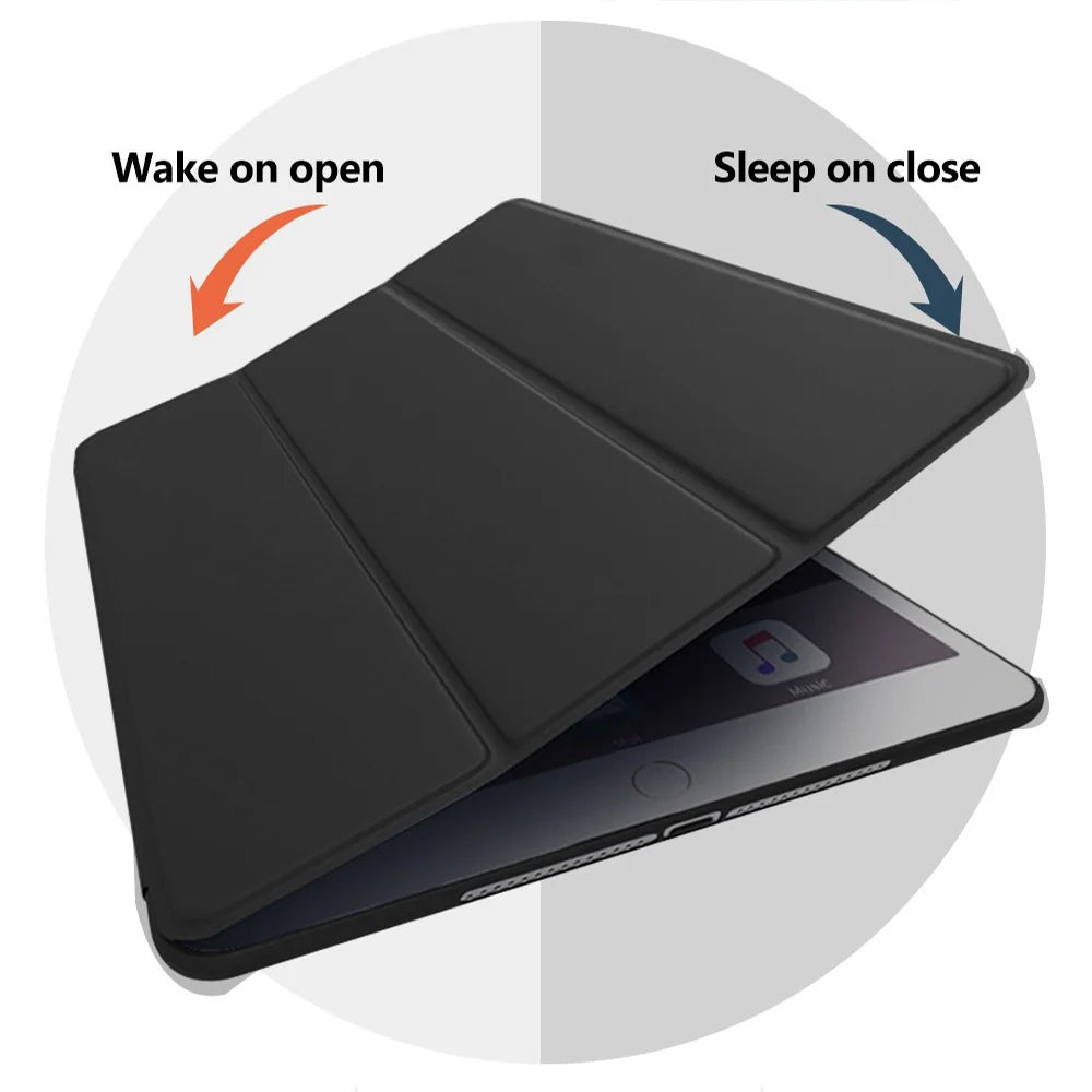 Magnetic PU Leather Smart Shockproof Cover For iPad