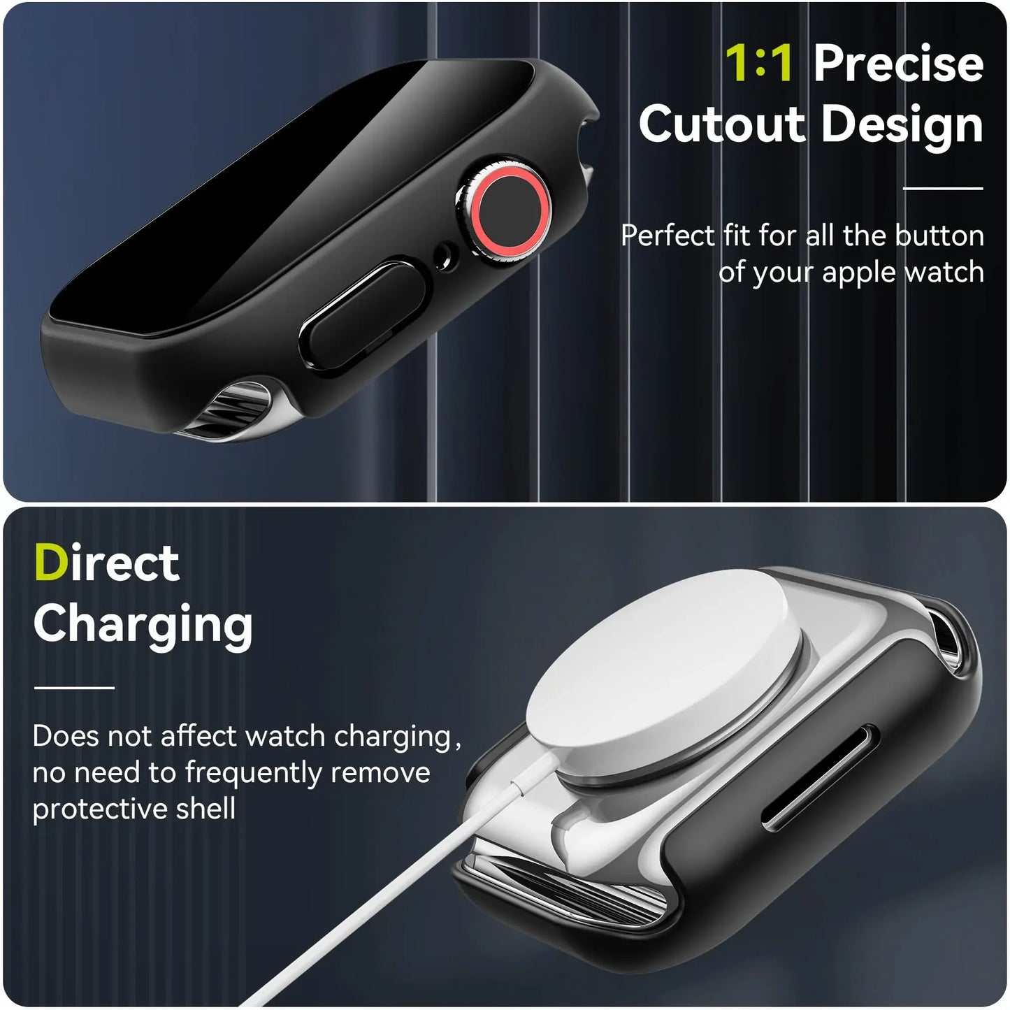 For Apple Watch 45mm 41mm 44mm 40mm Privacy Glass+Case Tempered Anti-Peeping Screen Protector For iWatch 9 8 7 6 5 4 SE 2 Cover
