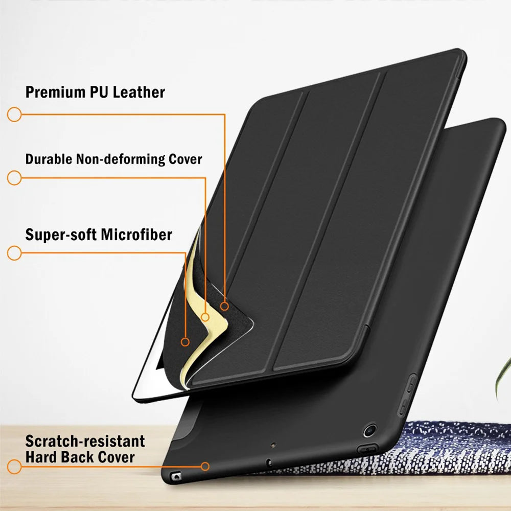 Magnetic PU Leather Smart Shockproof Cover For iPad