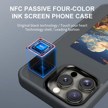 2024 New DIY Smart E-Ink Screen NFC Function Phone Case For iPhone 16 Four Color Display