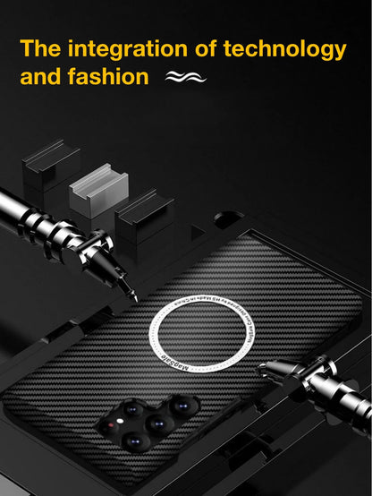 For Samsung Galaxy S Series Carbon Fiber Wireless Charging Soft For Mag Safe Matte Shockproof Cover