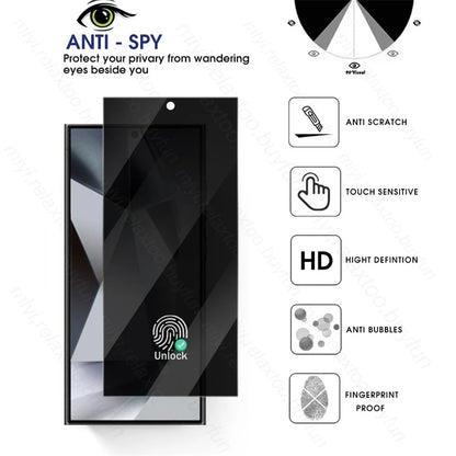 Samsung S 24 Ultra  2In1 Privacy Anti-Spy Tempered Glass Screen Protector