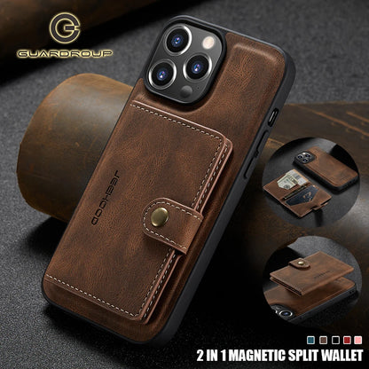 2 In1 Detachable Magnetic Leather Wallet Case For iPhone