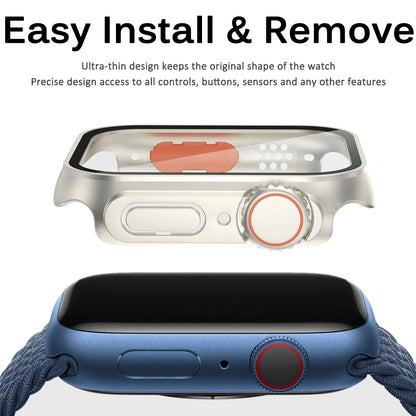 Glass+Case For Apple Watch 44mm 45mm 41mm 40mm 42mm 38mm Screen Protector Cover For iWatch Series 9 8 7 SE 6 5 4