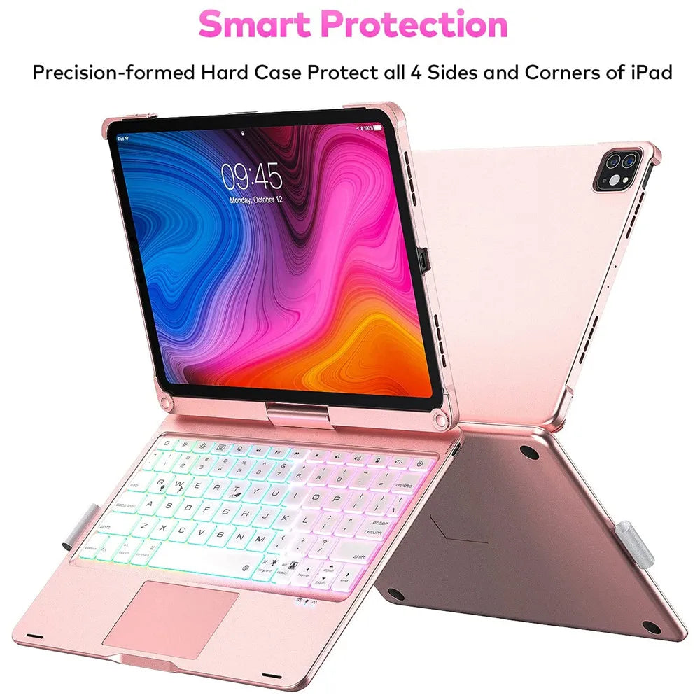 Magic Touchpad Swivel Keyboard Case For iPad 10.2 7th 8th 9th 10.5 Air 3 4 5 10th 10.9 Pro11 Pro12.9 360 Rotation Keyboard Cover