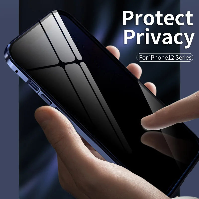 Magnetic Anti Peeping Privacy 360 For iPhone Case Screen Protector