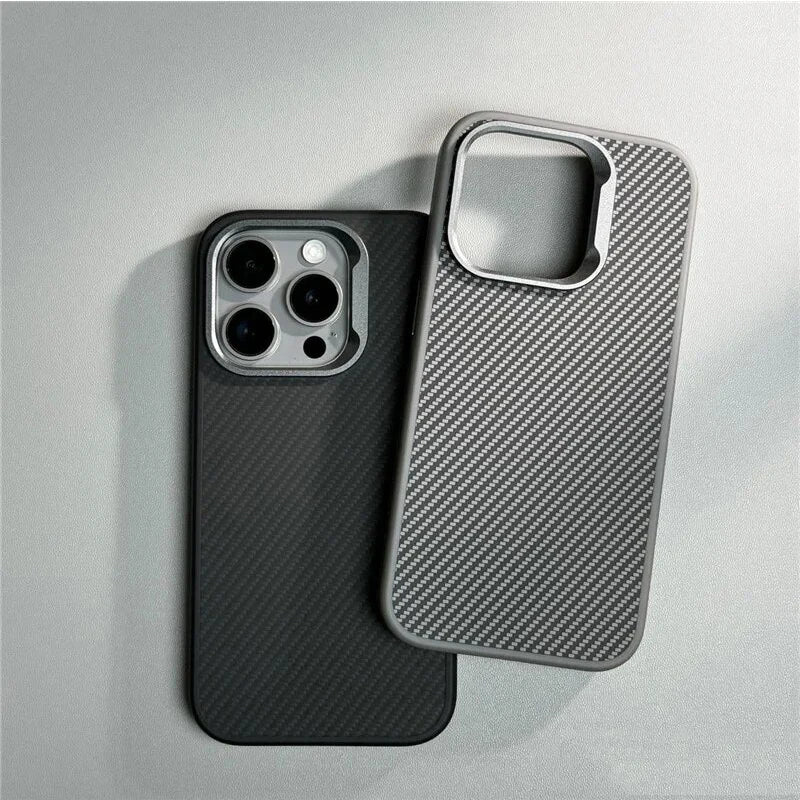 Luxury Carbon Fiber Texture Simple Phone Case For iPhone Soft Rubber Frame Cover