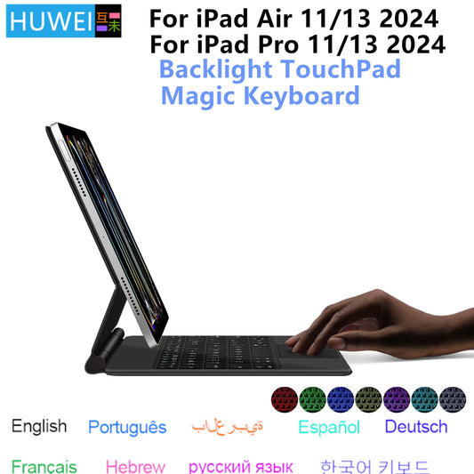 Magic Keyboard Folio for iPad Air 11 13 inch M2 2024 iPad Pro 11 13 inch M4 Smart Magnetic Case