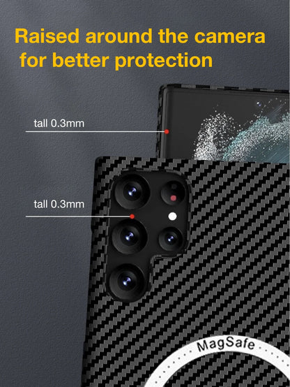 For Samsung Galaxy S Series Carbon Fiber Wireless Charging Soft For Mag Safe Matte Shockproof Cover