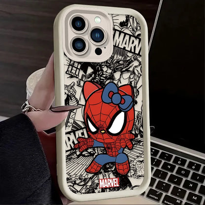 Spider Man Cute Hello Kitty Silicone Phone Case For iPhone