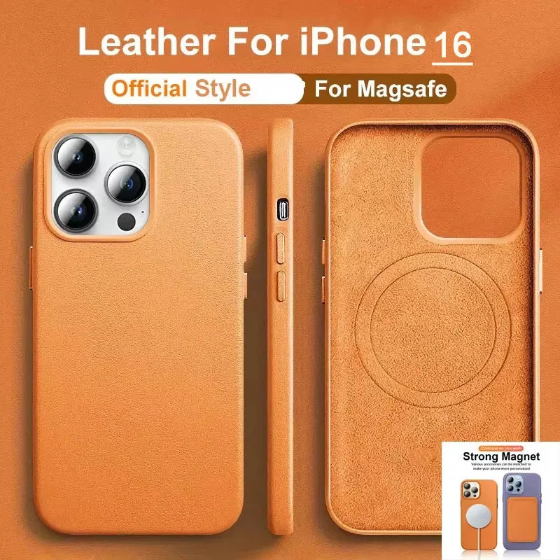 Official MagSafe Leather Case For iPhone Magnetic Cover