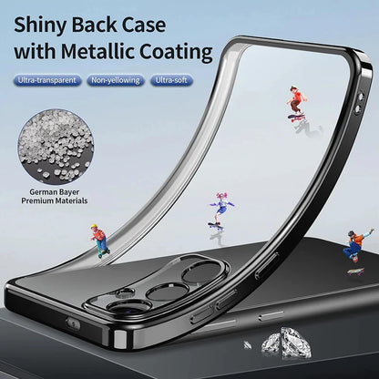 Silicone Soft Plating Straight Case For Samsung Galaxy