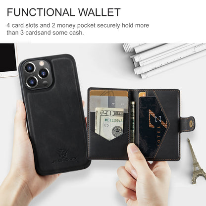 2 In1 Detachable Magnetic Leather Wallet Case For iPhone