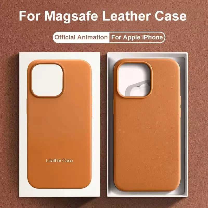 Official MagSafe Leather Case For iPhone Magnetic Cover