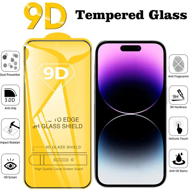 9D Screen Protector Tempered Glass For iPhone