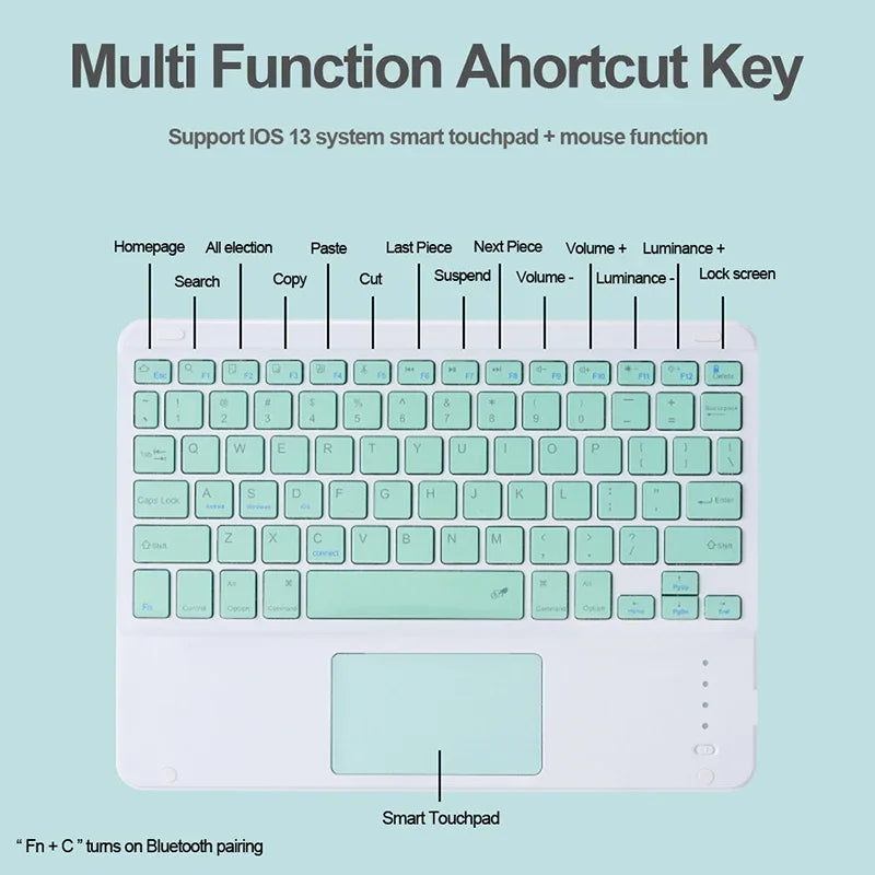 Bluetooth Keyboard For iPad 10th Generation Keyboard Case For iPad Pro Air 4 5 iPad Air 2 5 6th Air 3 Pro iPad 9/8/7th