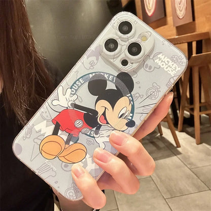 Disney Mickey, Minnie Mouse Magsafe Magnetic Wireless Charge Case For iPhone